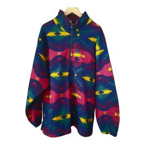Michelle-Louise Womens Aztec Multicolored 1/4 Zip Pullover Size XL
